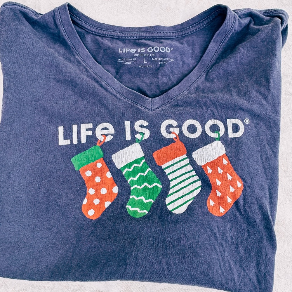 HOLIDAY Life is Good Womens Long Sleeve Shirt